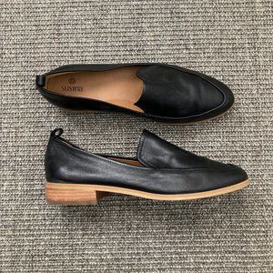 Susina Kellen Black Leather Slip On Loafers Women's Size 8